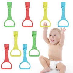 8Pcs Pull Up Rings – Baby Walking Small Single, Blue, Yellow, Red and Green.