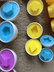 Funny Eggs Toddler Sorting Shapes & Colors Egg Carton Yellow Child