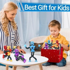 Easter Basket Stuffers, Robot Toys (4 5.6 inches, Red, Blue, Yellow, Purple
