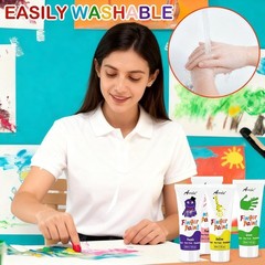 8PCS Washable Non-Toxic Finger Paint Set – Vibrant & Fun Creative Art Supplies