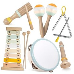 Baby Musical Instruments-Montessori Wooden Toys for Toddlers,Colors Neutral