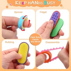 Sensory – 6 Pack Fidget Rings and 3 Pack Silicone Magnetic Sliders for , Sens…