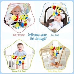 Baby Spiral Crib Stroller Toy Hanging Rattle Activity Car Seat Animal Toy