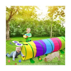 Kids Play Tunnel for Toddlers 1-3, 6 Foot Baby with 2 Mesh Side… FAST USA SHIP