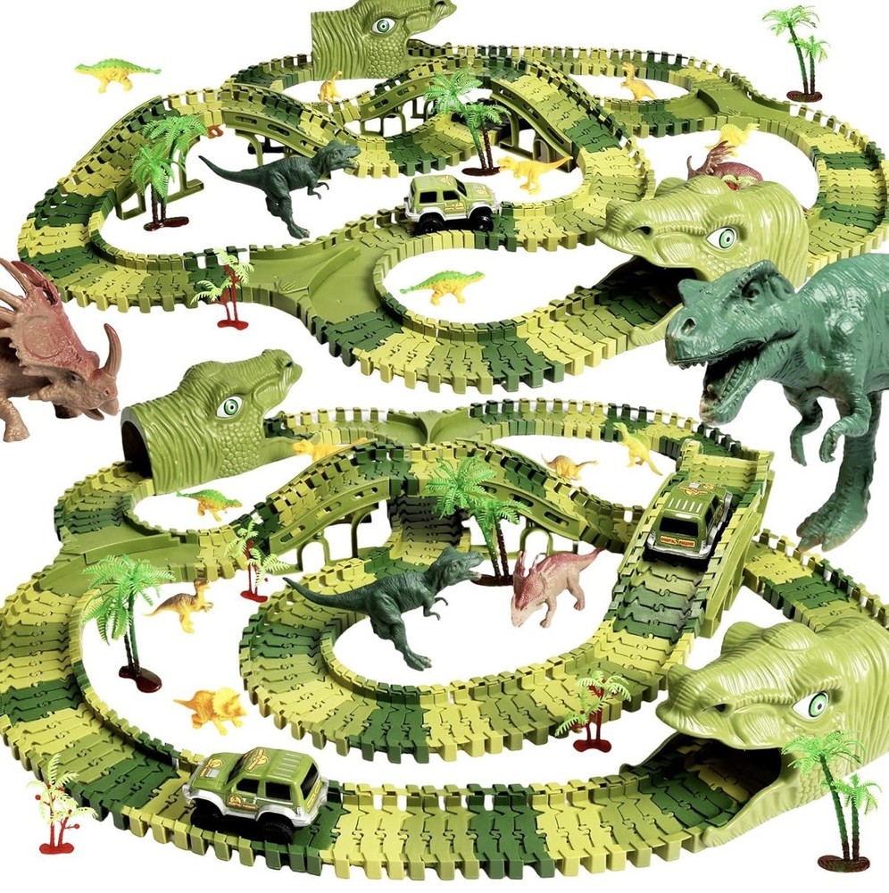 Dinosaur Track Toys, 266 PCS Dinosaur Toys for Kids 3-5