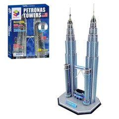 Petronas Twin Towers 3D Paper Puzzle DIY Model Malaysia Kuala Lumpur Toy Gift 1p