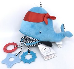 Manhattan Toy Baby Plush Waldon Whale Zip Play NEW Activity Teether Rings 2015