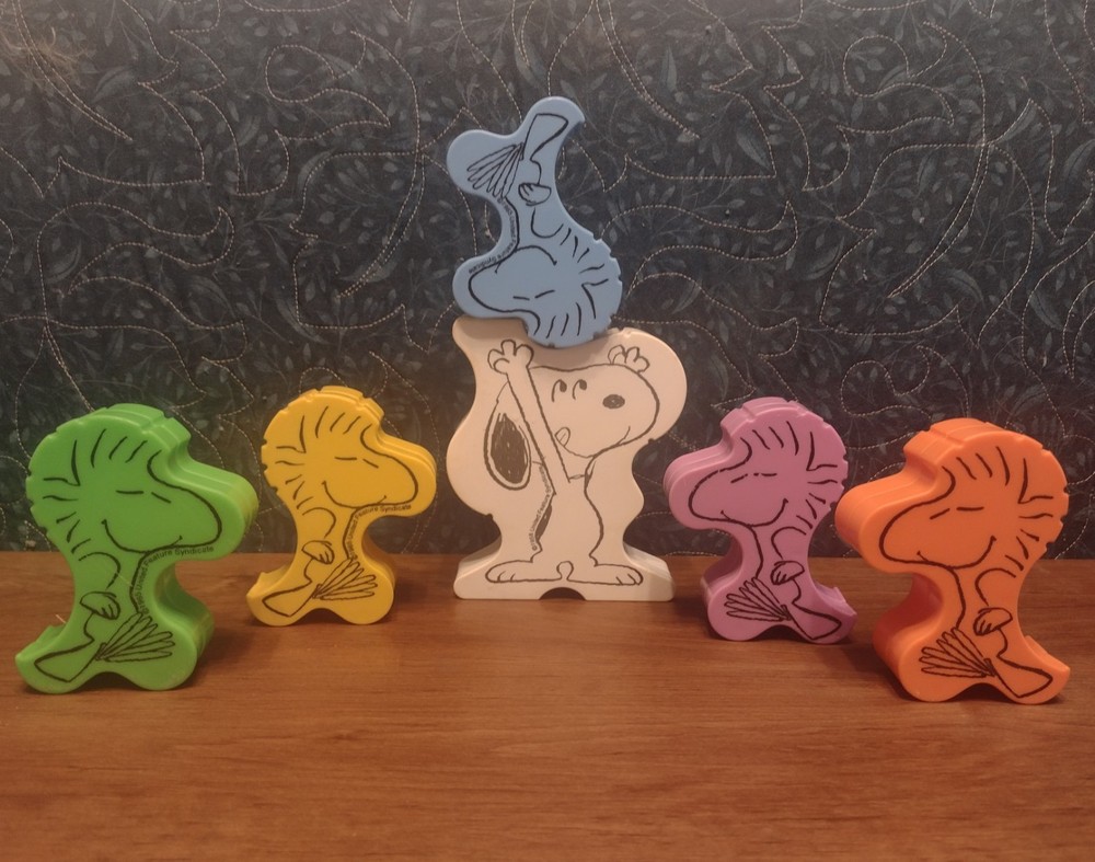 United Feature Syndicate Peanuts Snoopy & Woodstock 6pc Multicolor Stacking Toy