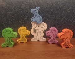 United Feature Syndicate Peanuts Snoopy & Woodstock 6pc Multicolor Stacking Toy