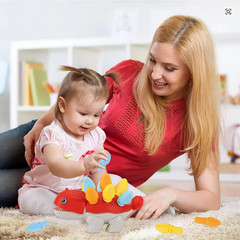 Toddler Dinosaur Shape Sorter Toy Montessori Color Peg Fine Motor Skills Puzzle