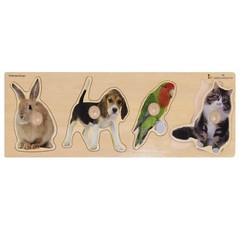 Kaplan Early Learning Large Knob Animal Puzzle Set – Set of 3