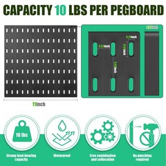 Unittype 17 Pcs Peg Board Combination Kit, 6 Plastic Wall Pegboard with 11 Ac…