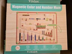Magnetic Color and Number Maze,Montessori Wooden Color Matching Multicolor