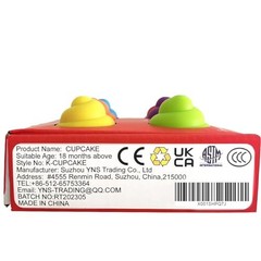 Cupcake Toy Toddler Learning Colors and Shape-Shape Medium, Rainbow