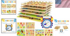 Interactive Toddler Puzzle Set with Learning Clock