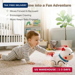 Baby Toys for 6-12 Months: Musical Crawling Dog Toy with Dancing, Recording & Li