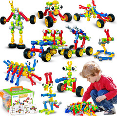 186PCS Kids STEM Building Blocks Toy Educational Fine Motor Skills Ages 3+