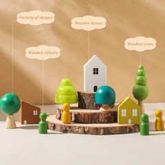 Wooden Forest Animal Stacking Blocks Sensory Baby Toy Gift