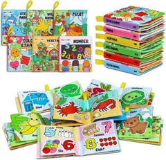 Soft Baby Books 6PCS Cloth Bath Toys Crinkle Washable Non-Toxic Educational