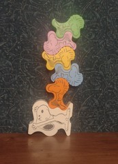 United Feature Syndicate Peanuts Snoopy & Woodstock 6pc Multicolor Stacking Toy