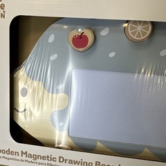 NIB Wood Toy Little Town Wooden Magnetic Drawing Board Hedgehog w/Accessories