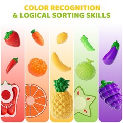 Play Food Set with Cutting Fruits&Felt Tree Mat, Pretend Food Play Kitchen Ac…