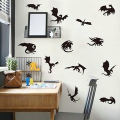 Large Dragon Wall Decals for Kids Peel and Stick Vinyl Dragon Wall Stickers D…