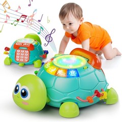 Baby Toys 6 to 12 Months, Tummy Time Toy for 12-18 Months, Musical Turtle Crawli
