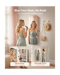 VEVOR Mirror Jewelry Cabinet, 42.5-inch Tall, Full-Length Mirro… USA FAST SHIP