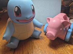 Squirtle Turtle Hard Rubber And Green Toys Recycled Pig Roll Around Baby Toys
