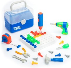 Portable STEM Construction Playset: Design & Drill Toolbox with Electric Tools