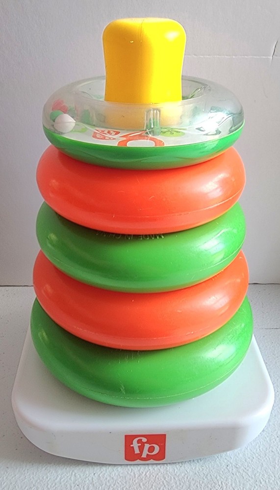 FISHER-PRICE Brilliant Basics Rock-a-Stack Base Ring toddler Christmas Color