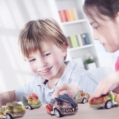 Educational Pull Back Dinosaur Cars for Children – 6 Mini Cars for Ages 3-7