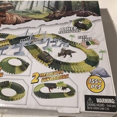 Dinosaur Flexi-Track Jurassic Toy Flexible Tracks Set Flex Park Racing No Cars