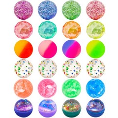 24 Pieces Bouncy Balls 32mm Bounce Balls 6 Styles High Bouncing Balls Toys fo…