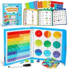 Interactive Magnetic Fraction Puzzle with 102 Colorful Learning Pieces