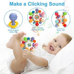 Safe Silicone Baby Sensory Toy & Teether – Ideal for 0-12 Travel