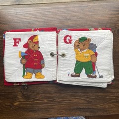 ABC Bear Alphabet Cloth Book Occupations Soft Washable Baby Toddler Handmade