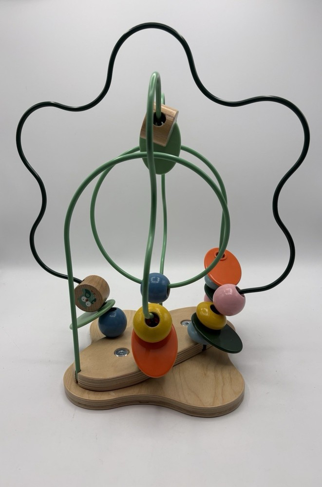 IKEA UPPSTA Maze Toy Multi Colored Beads With Wooden Base Baby Toddler