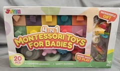 NEW 20 pcs 4-in-1 Montessori Toys for Babies 6+M Cognitive Learning Blocks Rings