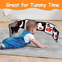 Black & White High Contrast Baby Toys 0-6 Months Soft Book for Brain Development