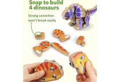 Coogam Build Your Own Dinosaurs Toy, Snap Together Building Dinosaurs Playset