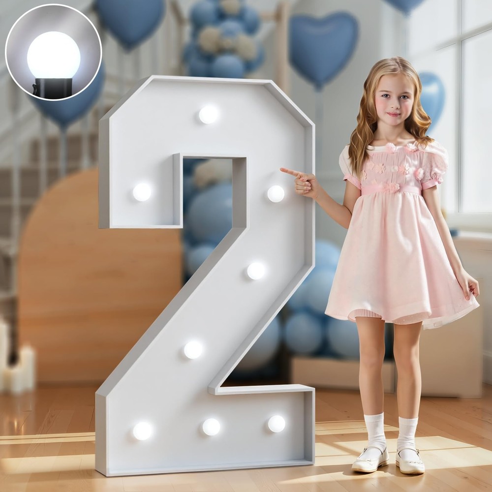 Marquee Numbers 3 Feet Tall Big Light Up Numbers 2nd 21st 26th Birthday Decor…