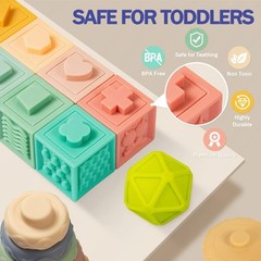 NEW Jyusmile Montessori Infant Teething Toys Set for 6-12 Months Old Babies
