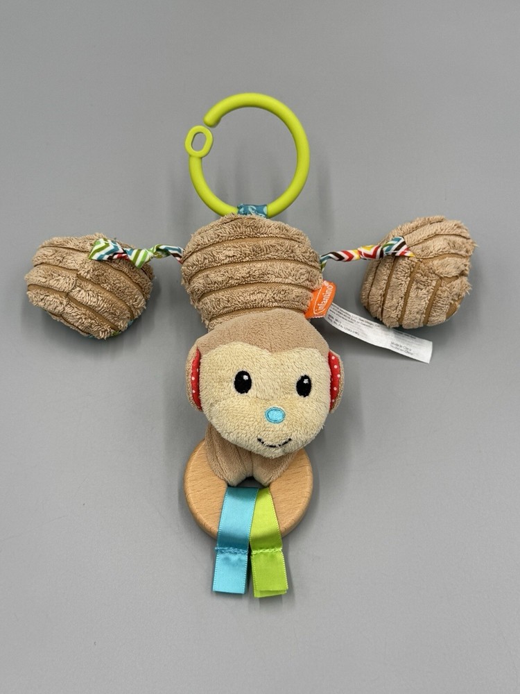 Infantino Go Gaga Brown Monkey Teether Plush Baby Stuffed Animal Toy