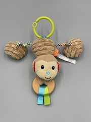 Infantino Go Gaga Brown Monkey Teether Plush Baby Stuffed Animal Toy