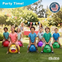 Kids 18″ Red Hopper Ball – Plush Jumping Toy for Ages 3-6 with Easy Inflate Pump