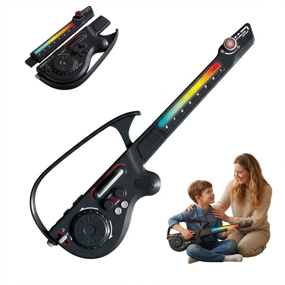Stringless Guitar, Multi-Functional Electronic Guitar Toy Set, Musical Toy wi…