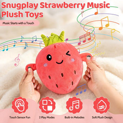 Musical Strawberry & Banana Plush Toys for Sensory Play Ages 3+