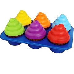 Cupcake Toy Toddler Learning Colors and Shape-Shape Medium, Rainbow